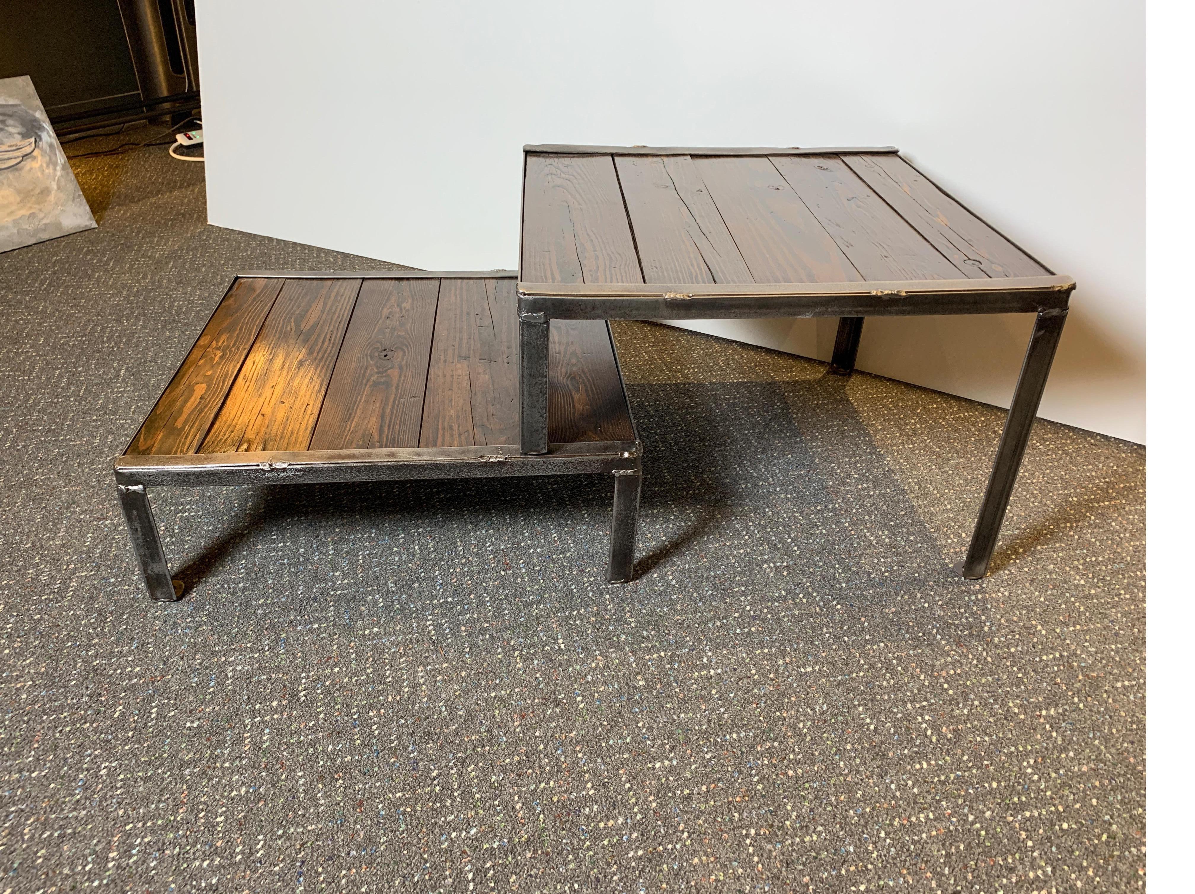 reclaimed wood industrial coffee table