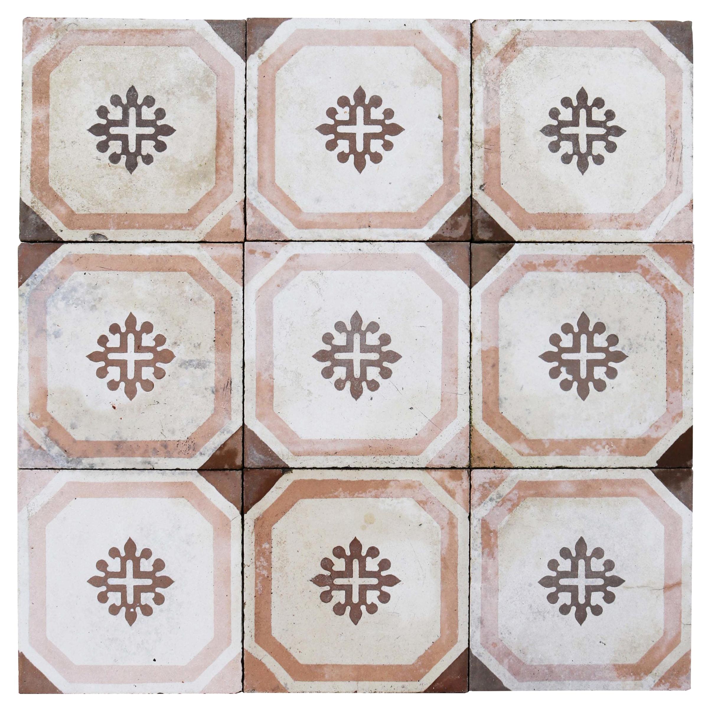 Reclaimed Patterned Encaustic Cement Floor Tiles