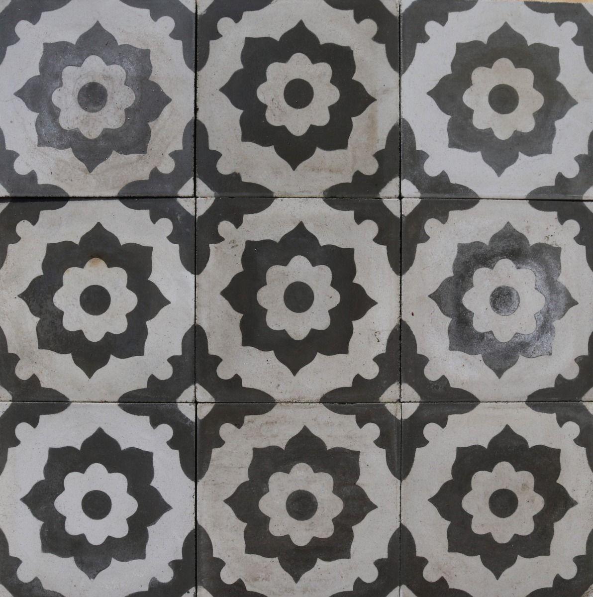 A batch of 31 reclaimed encaustic cement floor tiles. These tiles will cover 1.25 m2 or 13.5 ft2