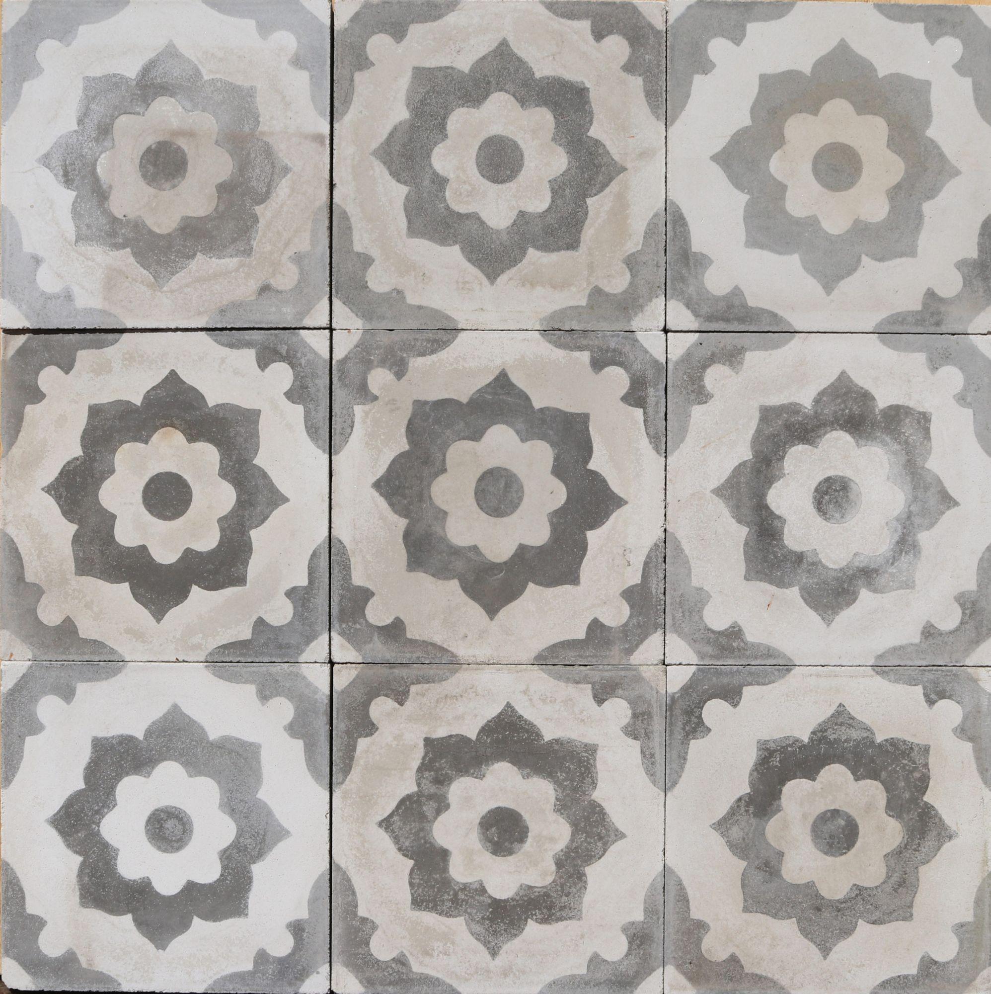 Spanish Reclaimed Patterned Encaustic Floor Tiles 1.25m2 (13.5 ft2) For Sale