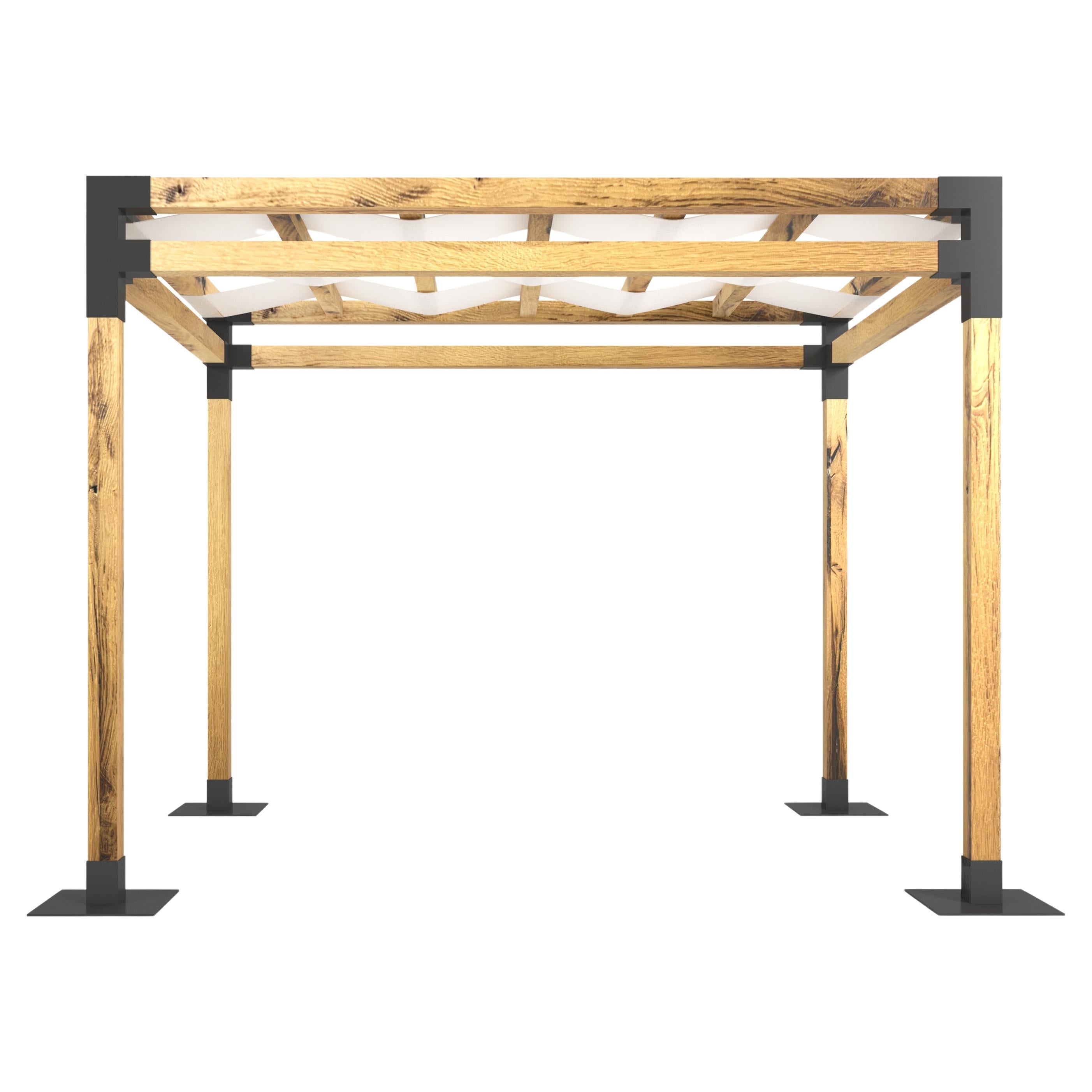 Enjoy a unique dining experience with the Reclaimed Oak Pergola. It is crafted from reclaimed massive oak wood, with its origins dating back to the 1830s. 

All Tektōn pieces are made of natural massive wood.
Small variations may be found due to the