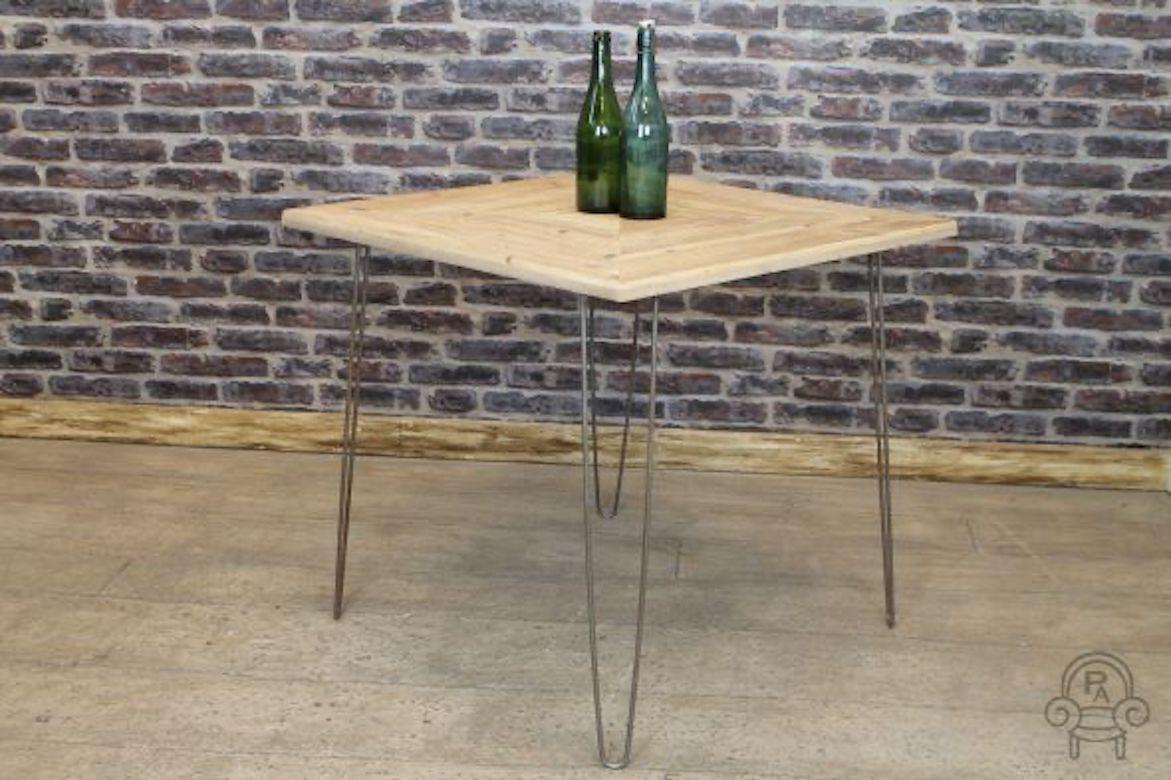 Reclaimed Pine Cafe Table, 20th Century For Sale 12