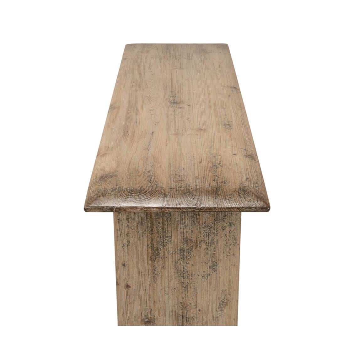 Contemporary Reclaimed Pine Console Table For Sale