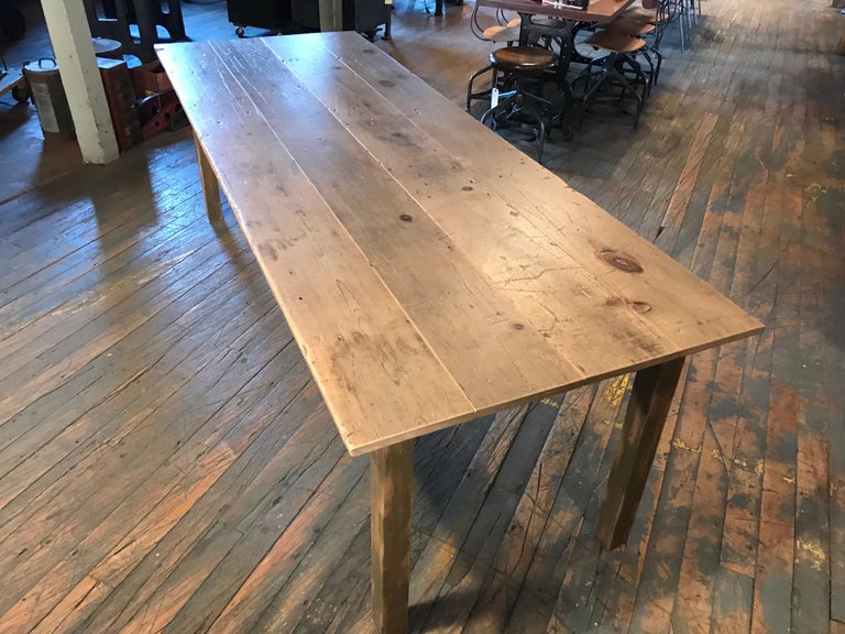 Reclaimed Pine Harvest Table For Sale at 1stDibs