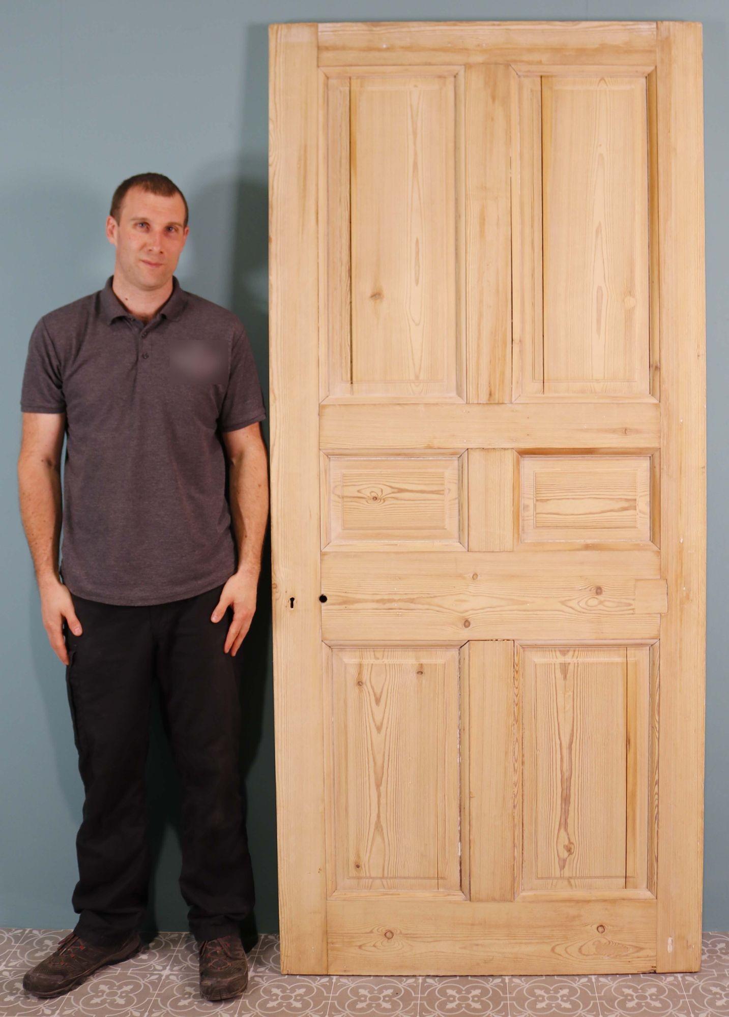 Reclaimed pine internal door. A wonderfully stripped, Pine internal door in the Georgian style.
