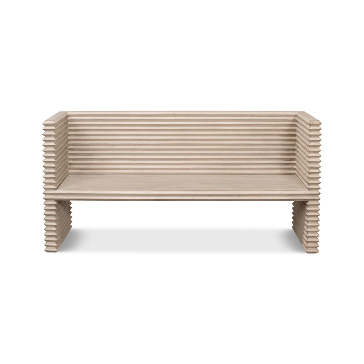 Crafted with precision and painted in a soothing stone grey hue, this bench exudes rustic charm. The reclaimed pine adds character, telling a story of history and sustainability. Elevate your home décor with this unique piece that effortlessly