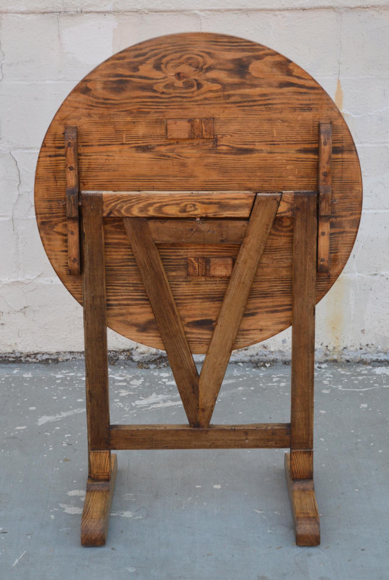 Reclaimed Wood Clemmie Tilt-Top Table in Reclaimed Pine For Sale