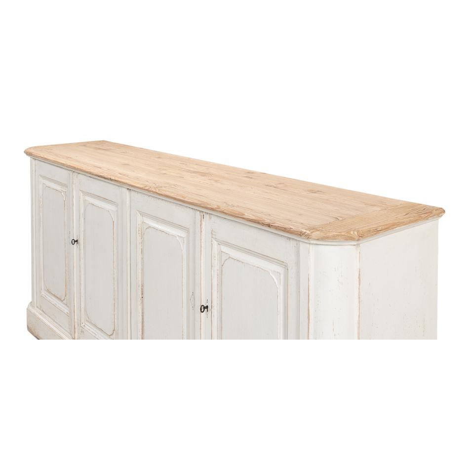 Asian Reclaimed Pine White Buffet Sideboard For Sale
