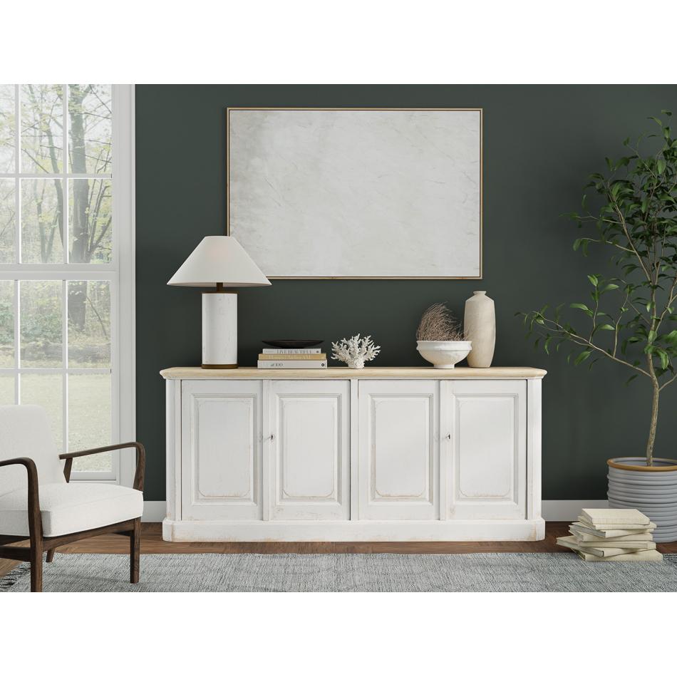 Wood Reclaimed Pine White Buffet Sideboard For Sale