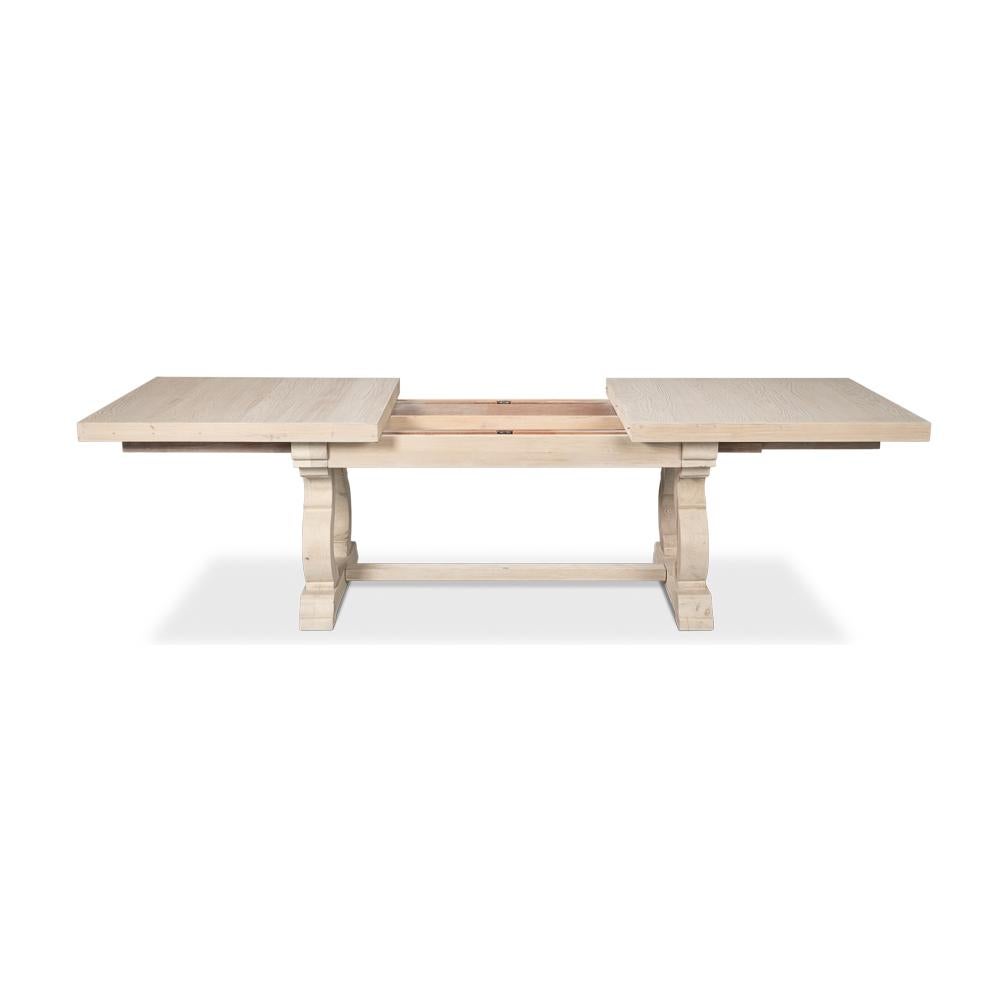 Asian Reclaimed Pine Whitewash Dining Table For Sale