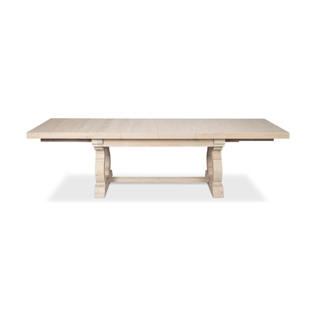 Reclaimed Pine Whitewash Dining Table In New Condition For Sale In Westwood, NJ