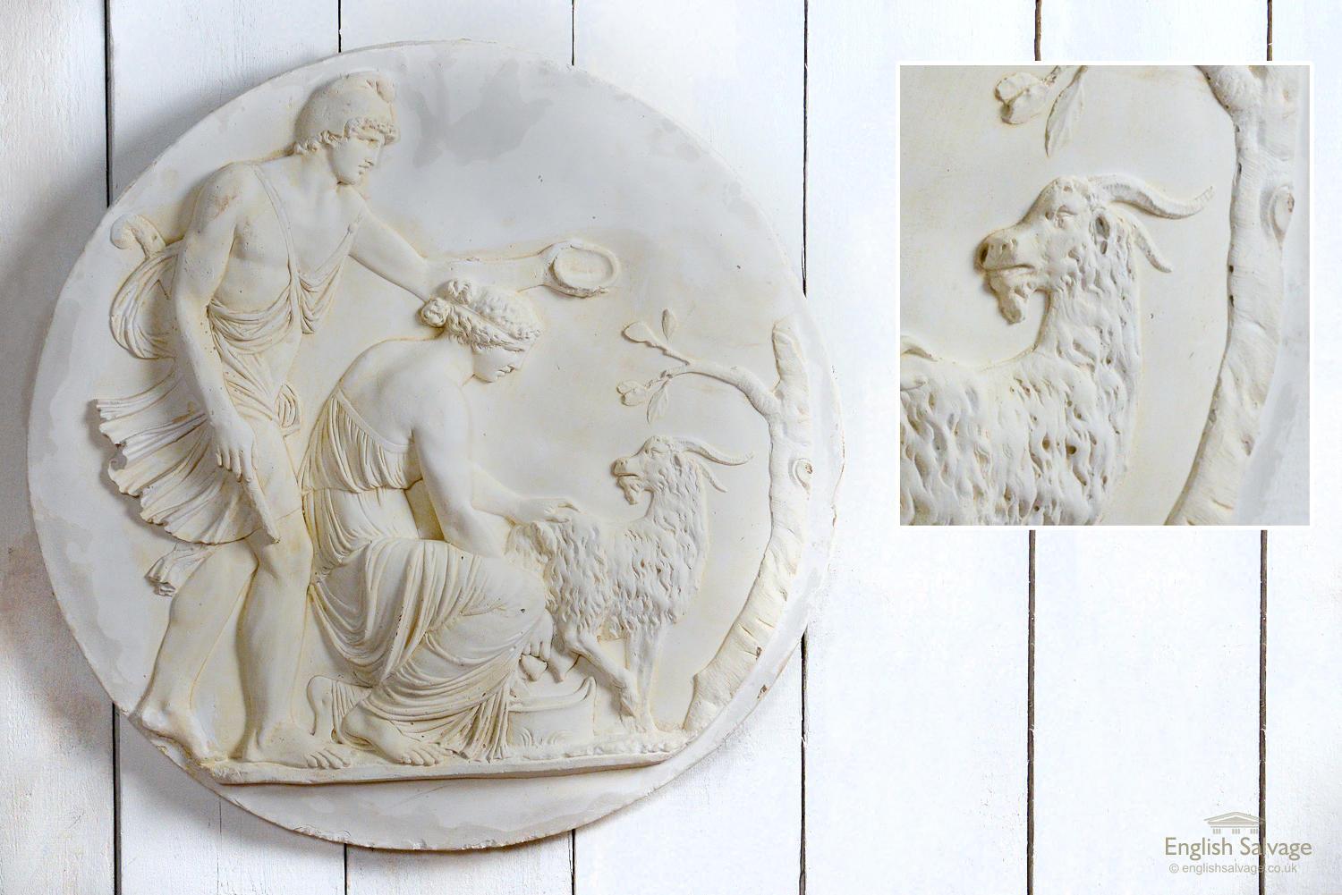 European Reclaimed Plaster Moulded Classical Scenes, 20th Century For Sale