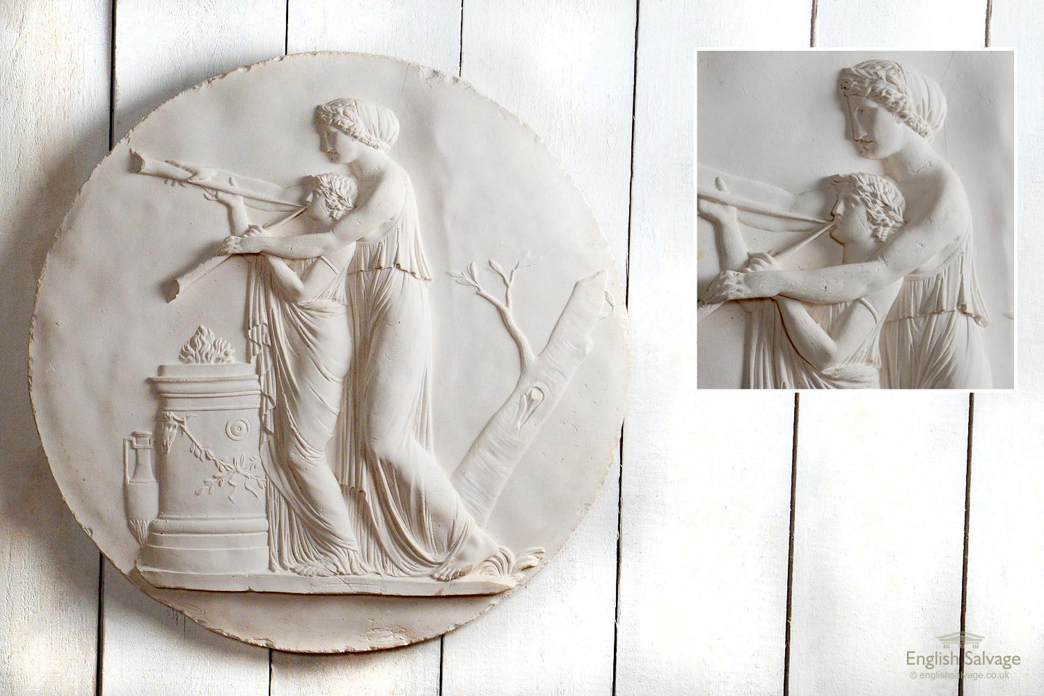 Reclaimed Plaster Moulded Classical Scenes, 20th Century In Good Condition For Sale In London, GB