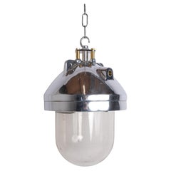 Reclaimed Polished Aluminium Industrial Flameproof Pendants By Heyes & Company L