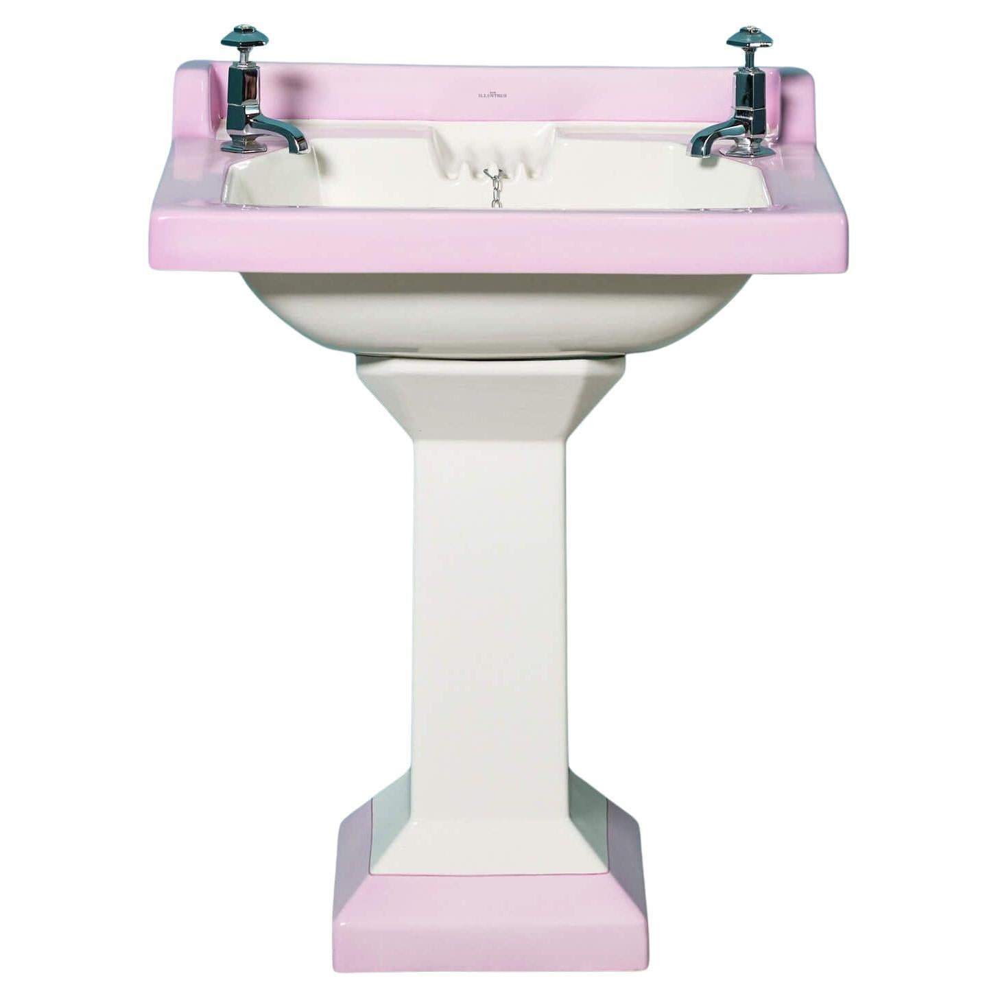 Reclaimed Pountney & Co Art Deco Sockel Waschbecken mit Sockel