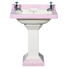 Reclaimed Pountney & Co Art Deco Sockel Waschbecken mit Sockel