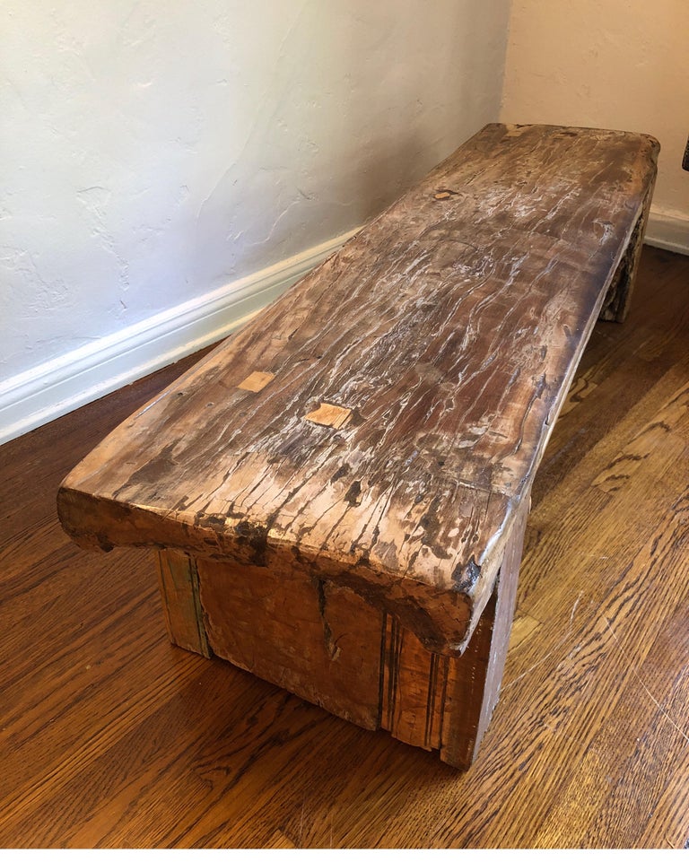 Reclaimed Primitive Wood Bench or Coffee Table at 1stDibs