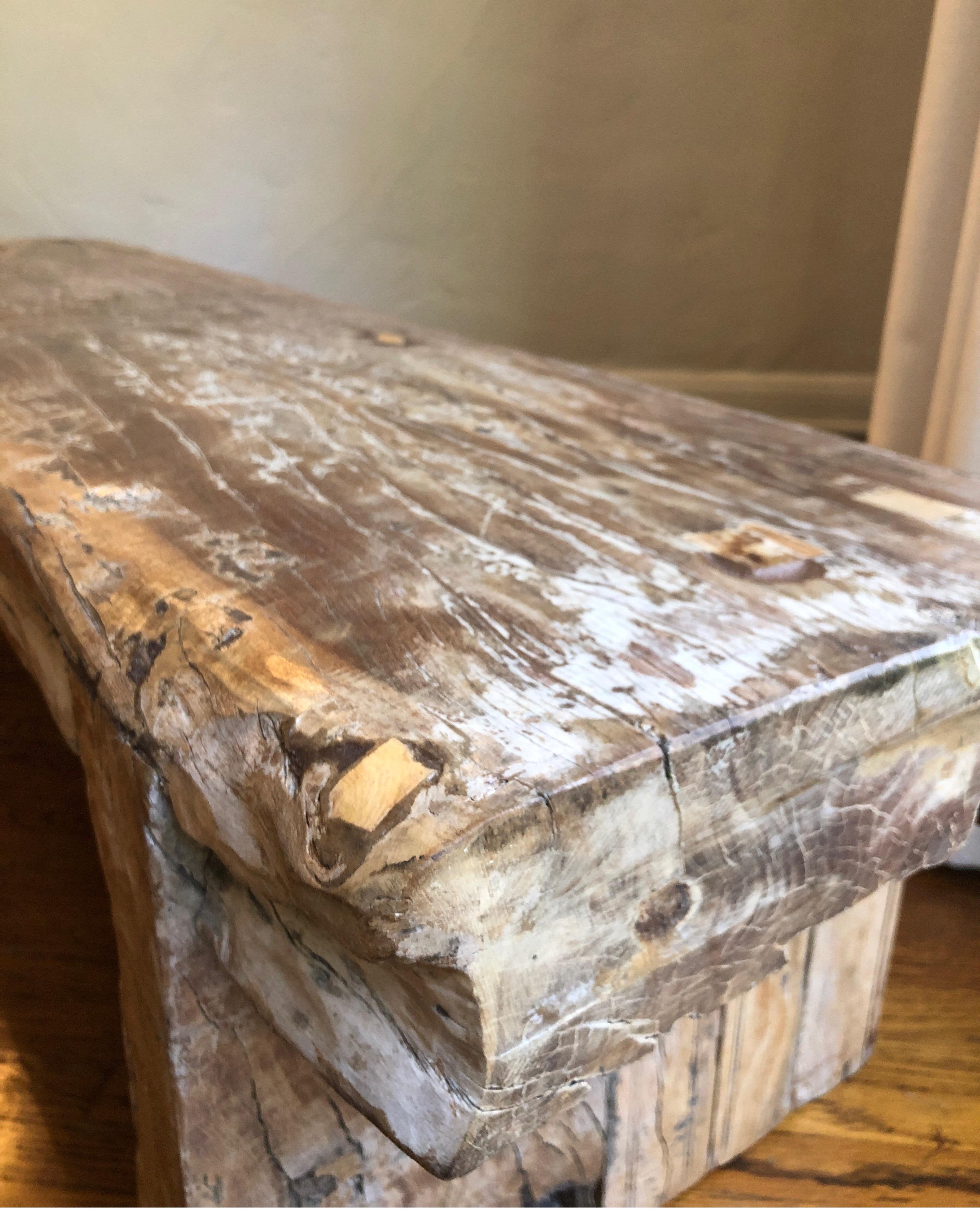 20th Century Reclaimed Primitive Wood Bench or Coffee Table