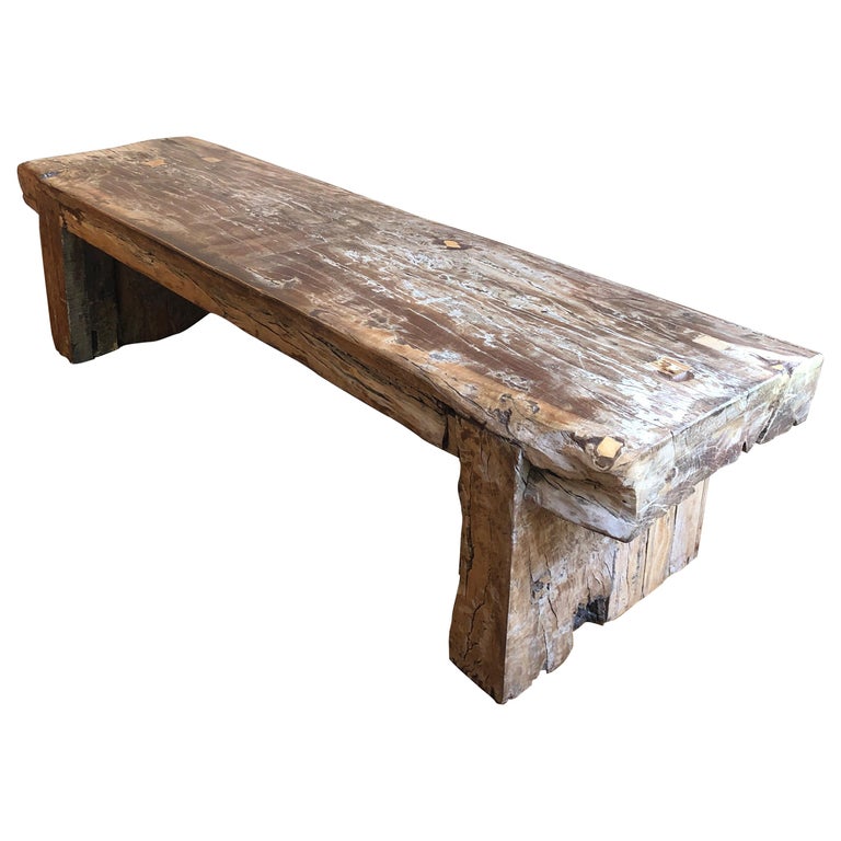 Reclaimed Primitive Wood Bench or Coffee Table at 1stDibs