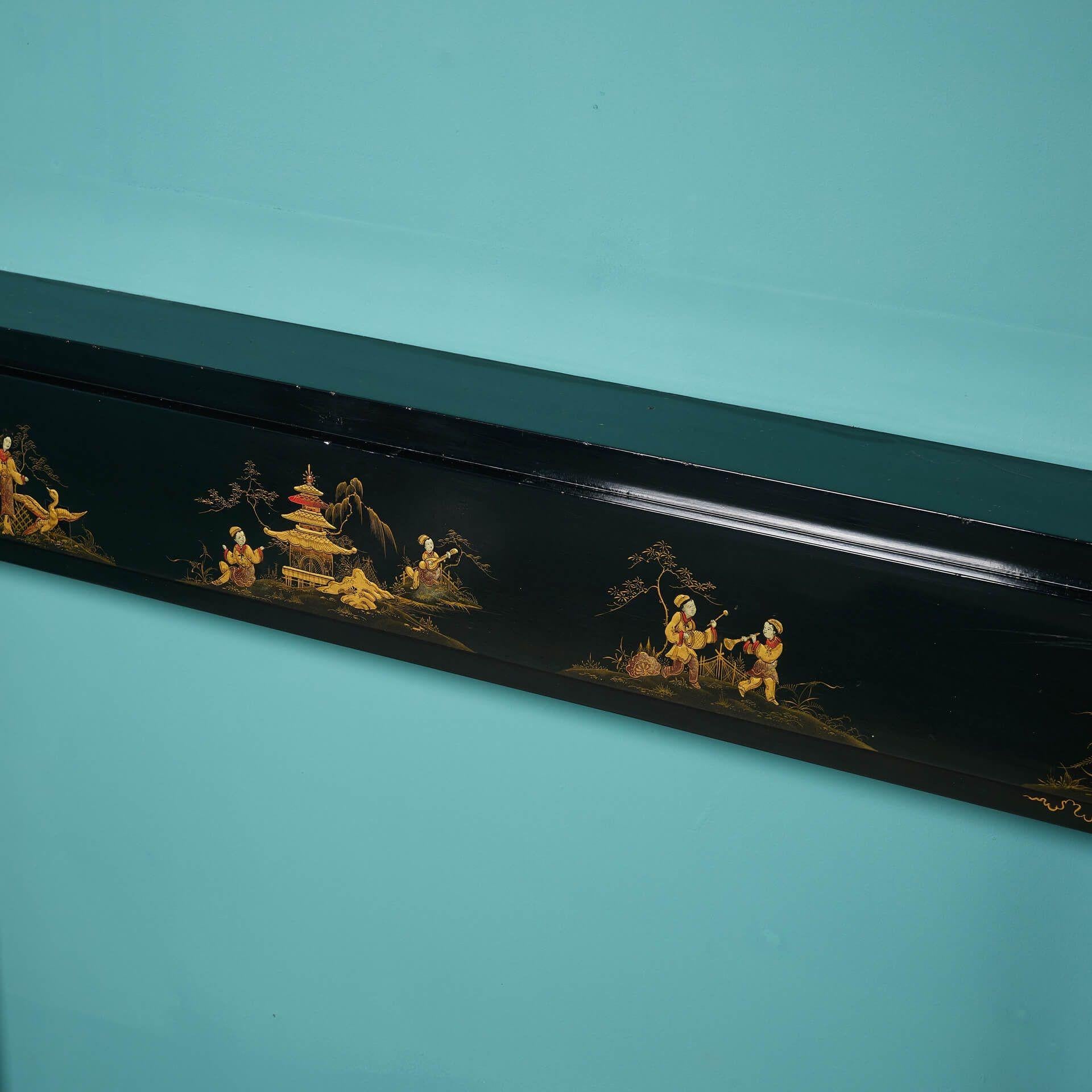 Cheminée chinoiseries noire rare récupérée en vente 1