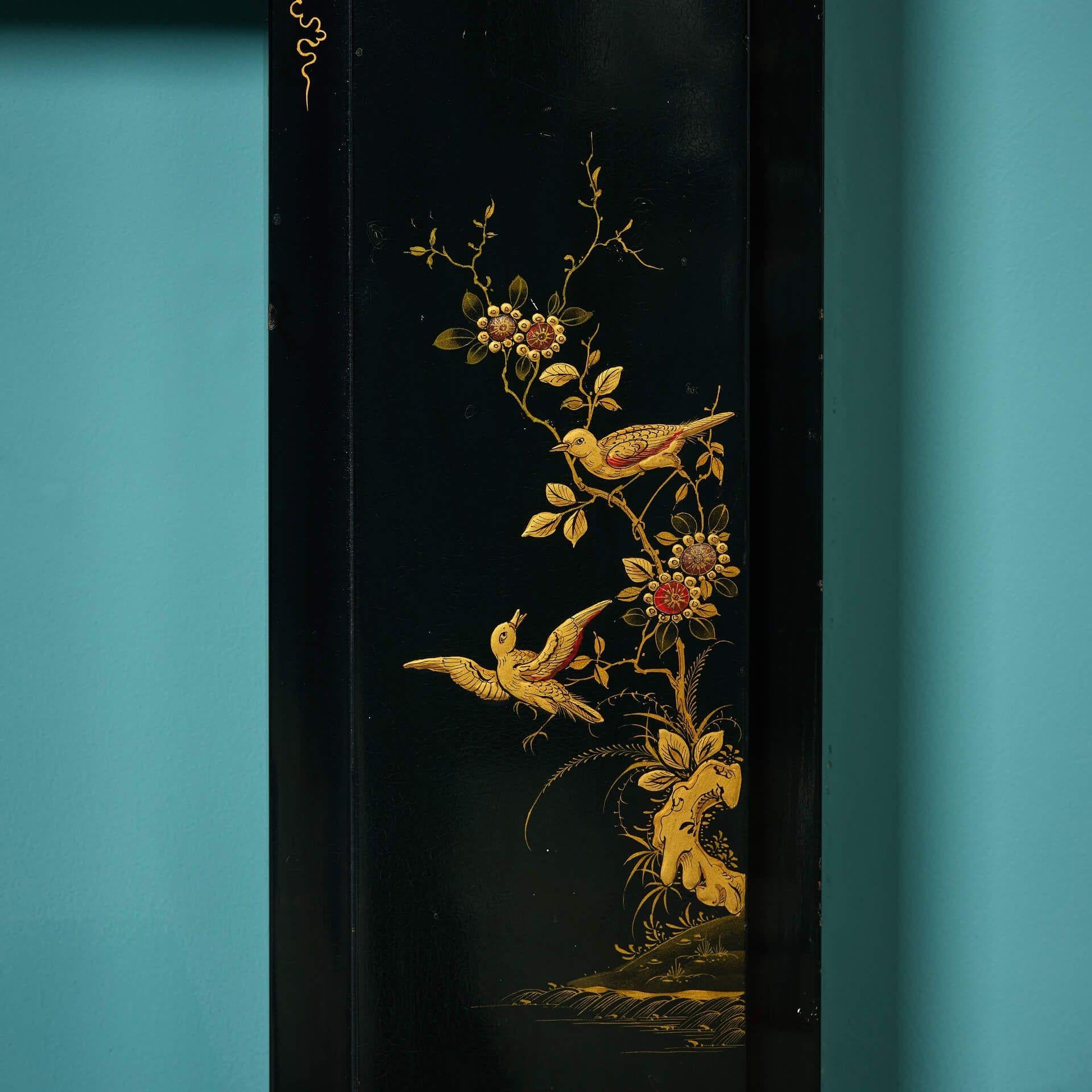 Cheminée chinoiseries noire rare récupérée en vente 2