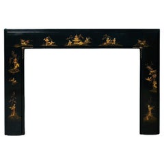 Reclaimed Rare Black Chinoiserie Fireplace