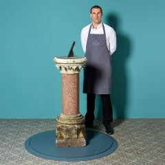 Reclaimed Red Granite Sundial with Negretti & Zambra Dial Plate