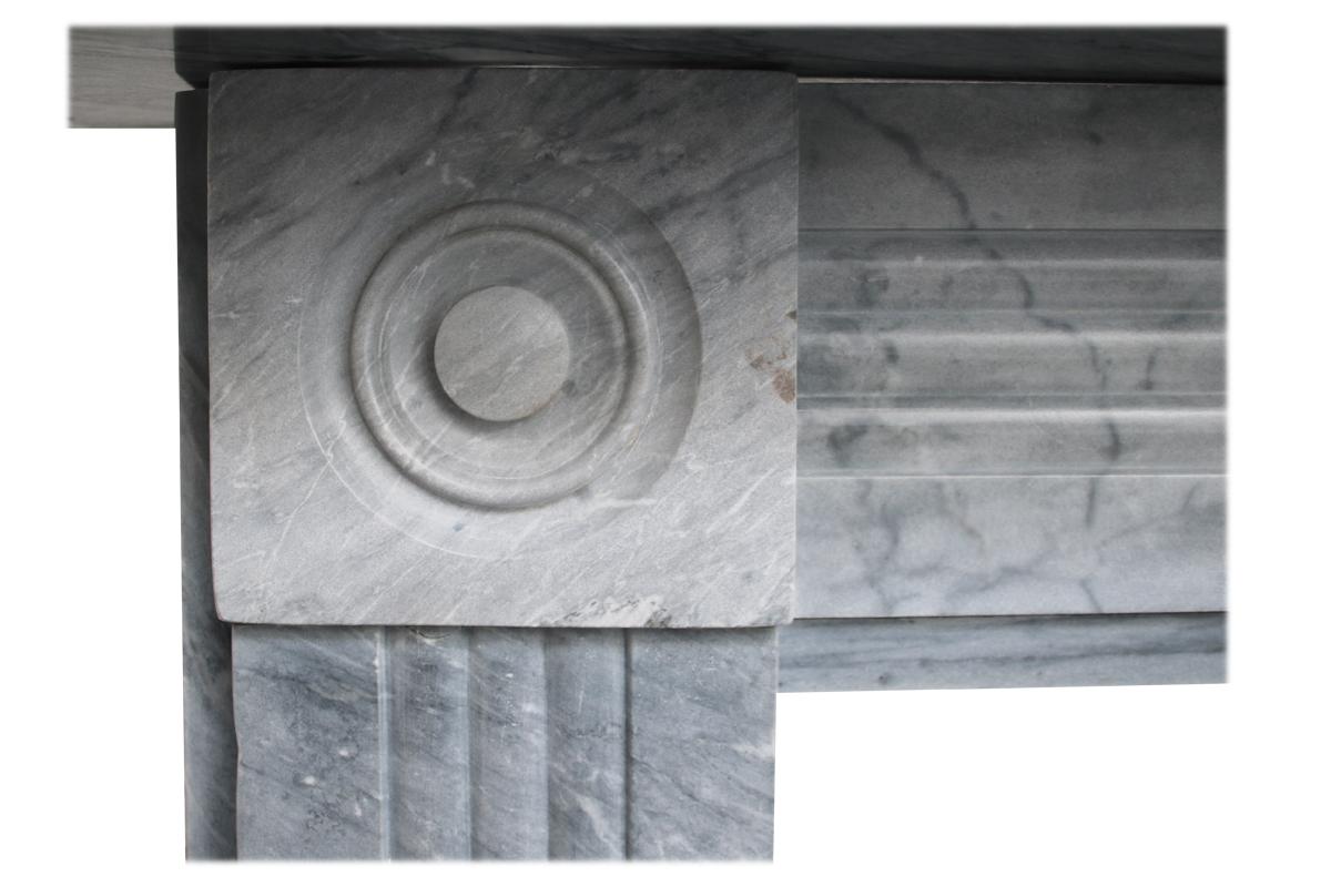 Reclaimed Regency Bullseye Fireplace Surround in Grey Bardiglio Marble 1