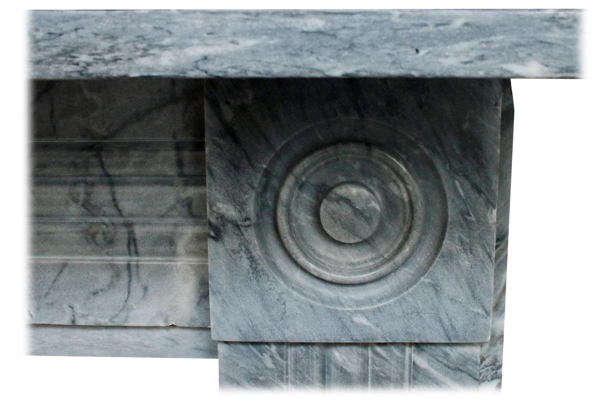 Reclaimed Regency Bullseye Fireplace Surround in Grey Bardiglio Marble 3