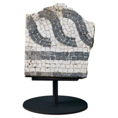 Antique Reclaimed Roman Style Mosaic Fragment on Stand