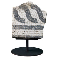 Reclaimed Roman Style Mosaic Fragment on Stand