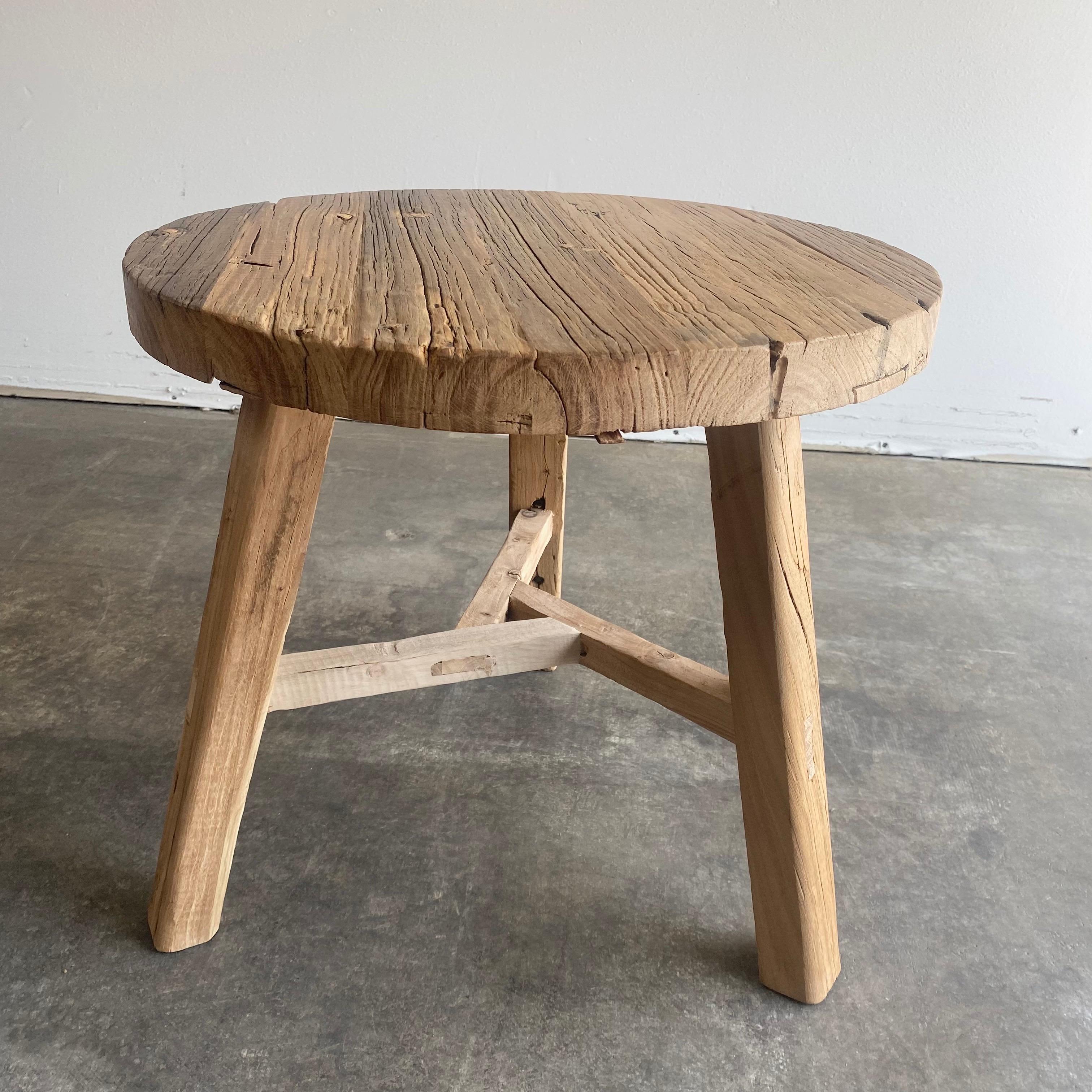 reclaimed elm side table