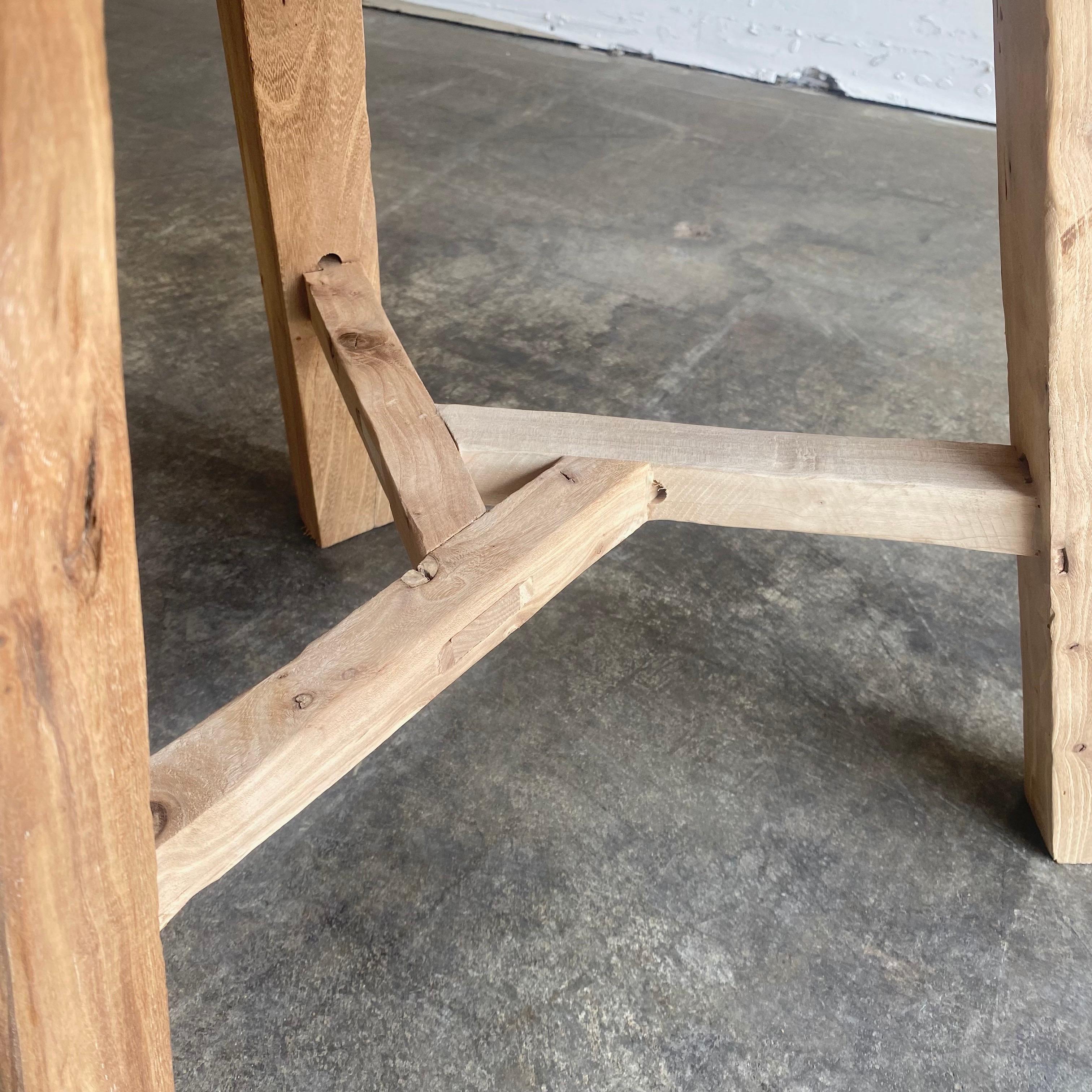 Reclaimed Round Elm Wood Side Table 2