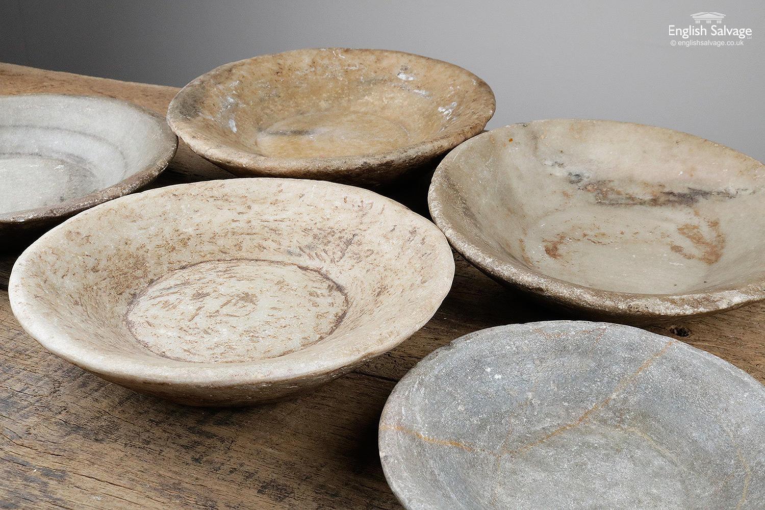 Reclaimed Rustic Marble Bowls, 20th Century In Good Condition For Sale In London, GB