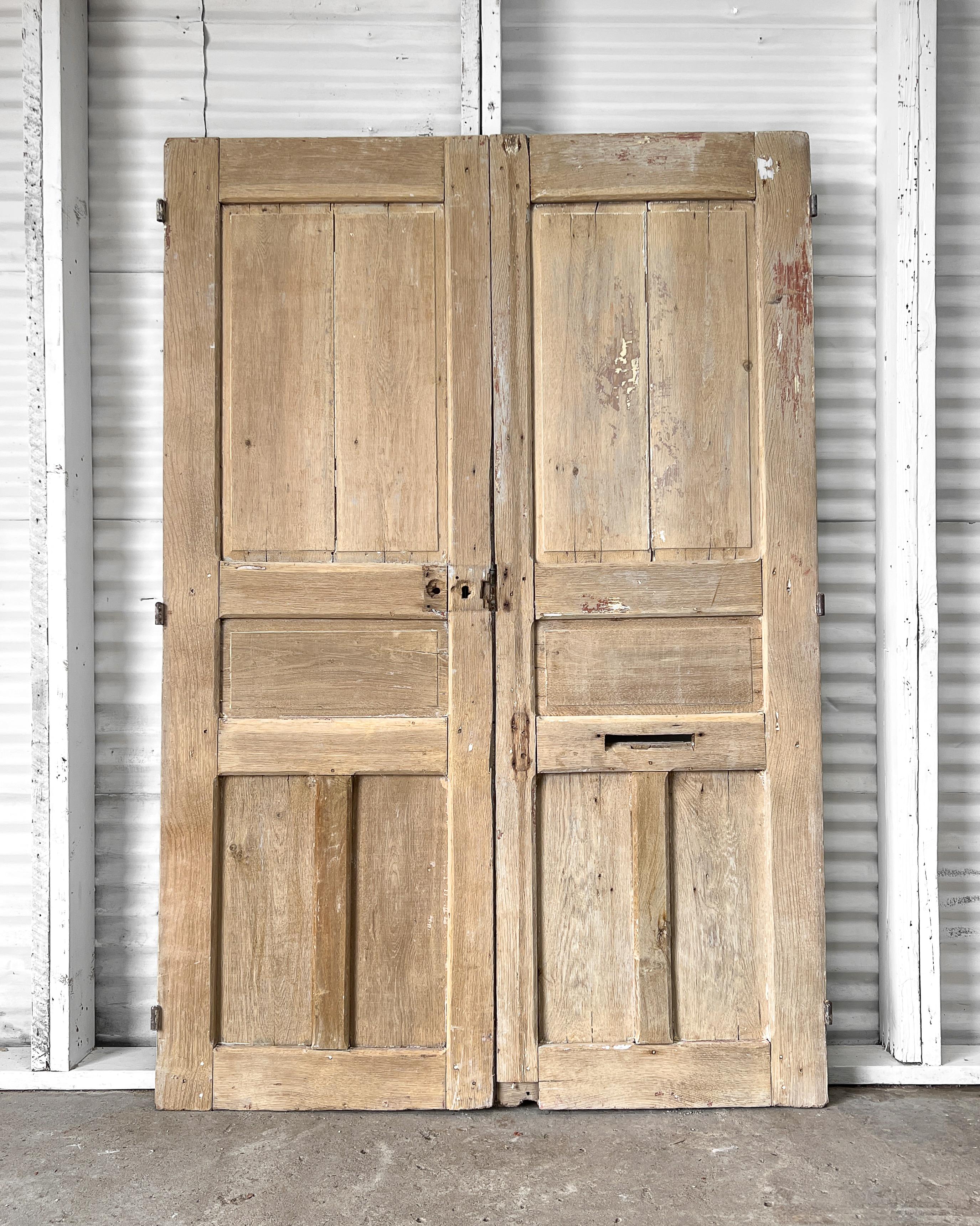 Reclaimed Rustic Oak French Exterior Doors For Sale 5