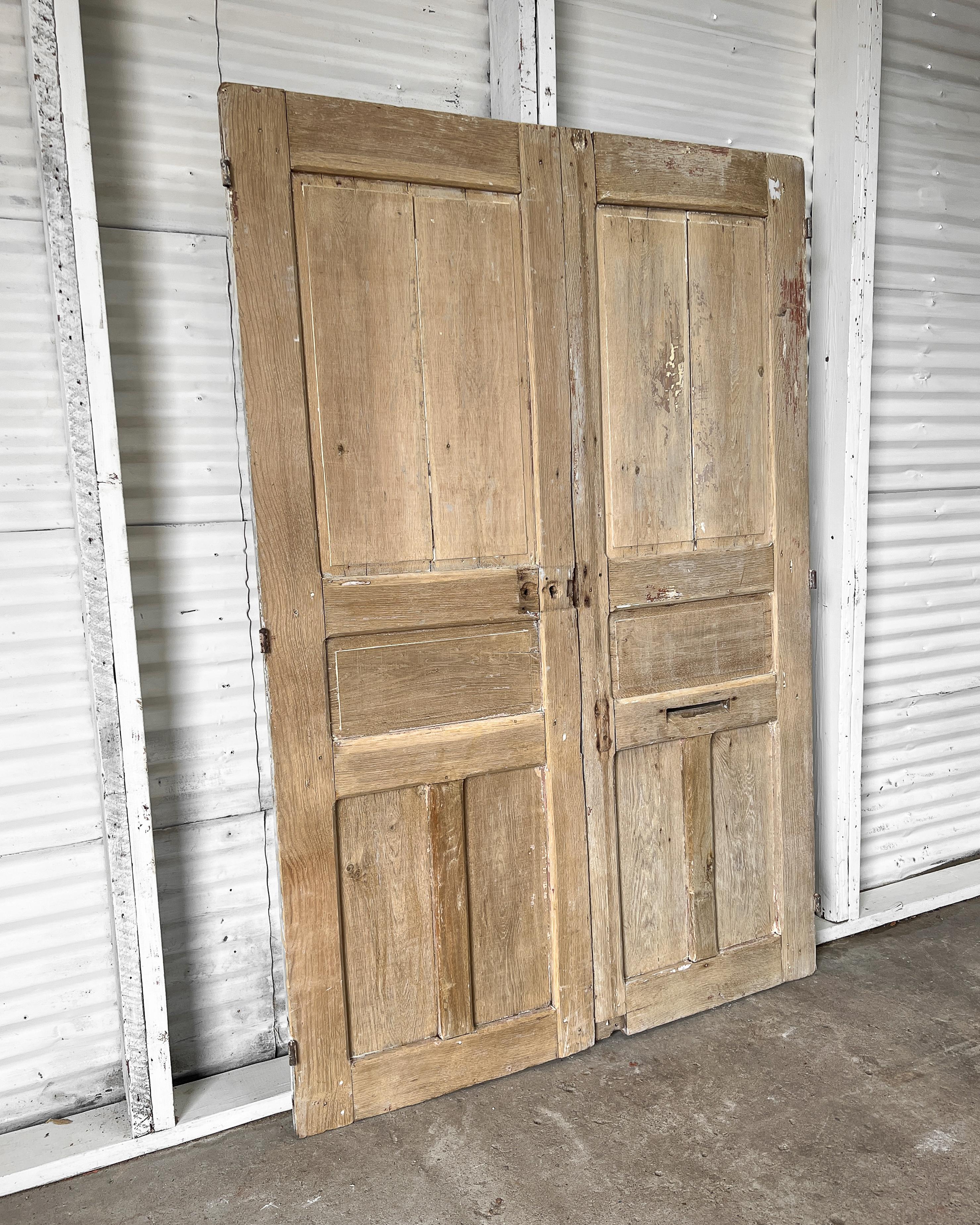 Reclaimed Rustic Oak French Exterior Doors For Sale 6