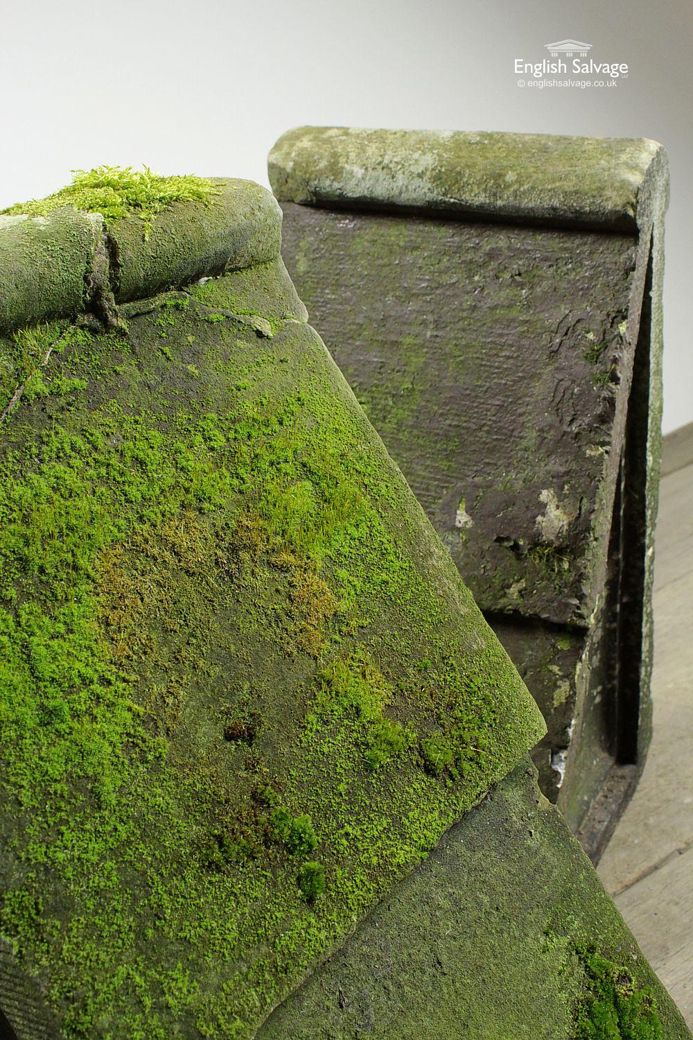 European Reclaimed Sandstone Triangular Finials, 20th Century For Sale