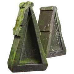 Reclaimed Sandstone Triangular Finials, 20th Century