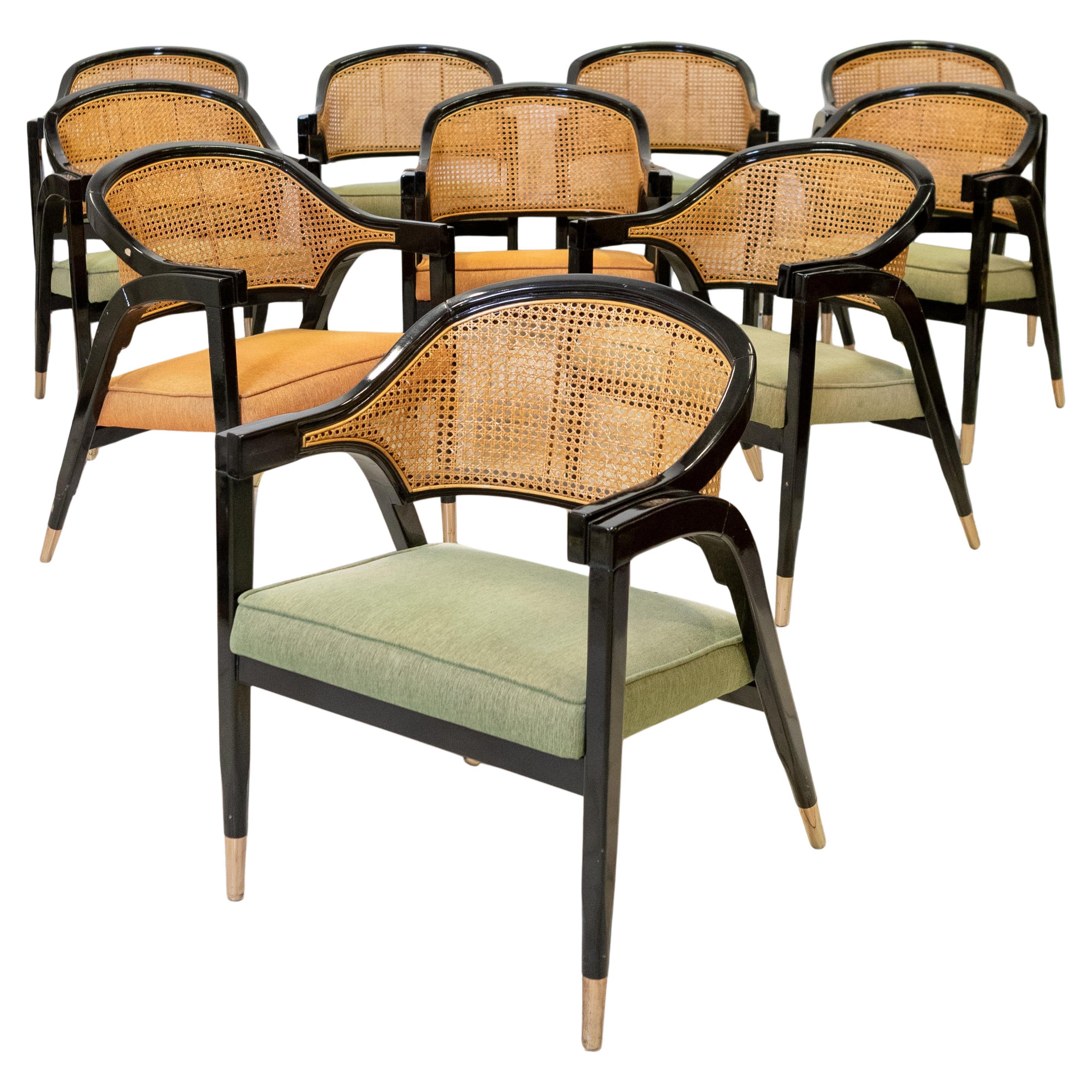 Set di 10 sedie da pranzo di ispirazione mid century recuperate  Edward Wormley in vendita