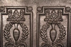 Reclaimed Set of Three Cast Iron Louis XVI Neoclassical Firebacks