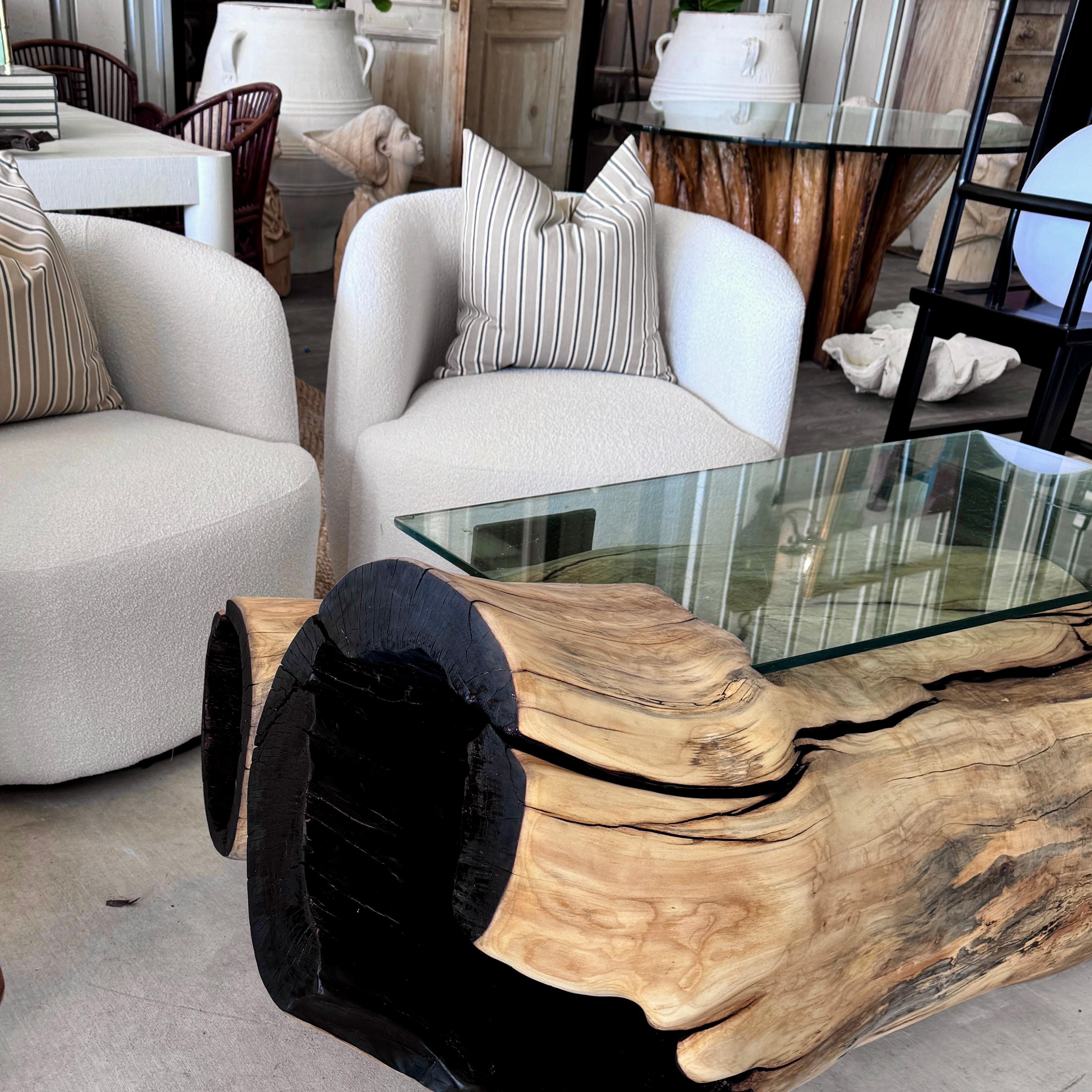 Rustico Tavolo in acero argentato bonificato lavorato a mano con Sho Sugi Ban in vendita