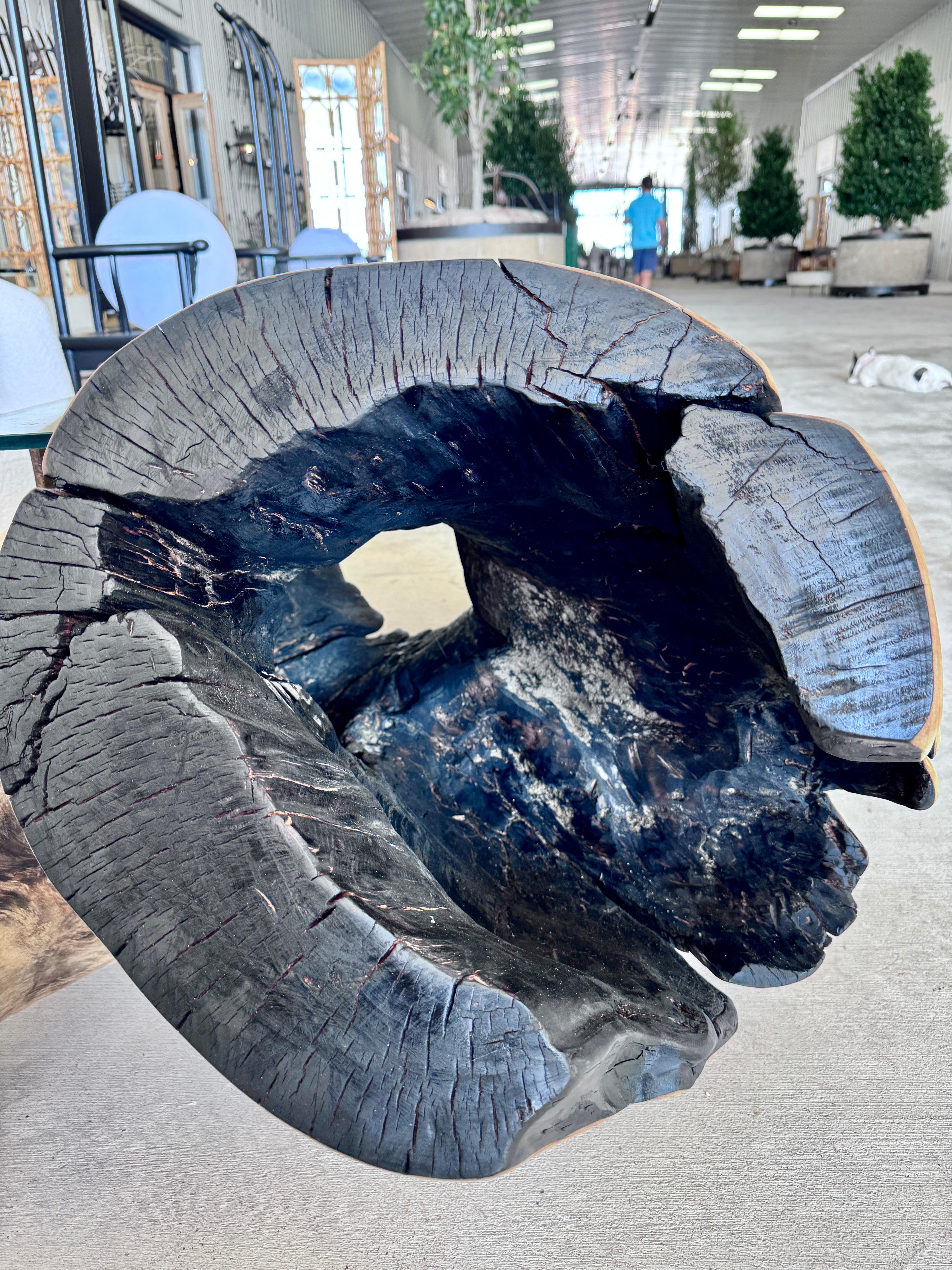 Tavolo in acero argentato bonificato lavorato a mano con Sho Sugi Ban In condizioni Nuovo in vendita a Wichita, KS