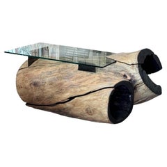 Reclaimed Silver Maple Hand Hewn Table with Sho Sugi Ban