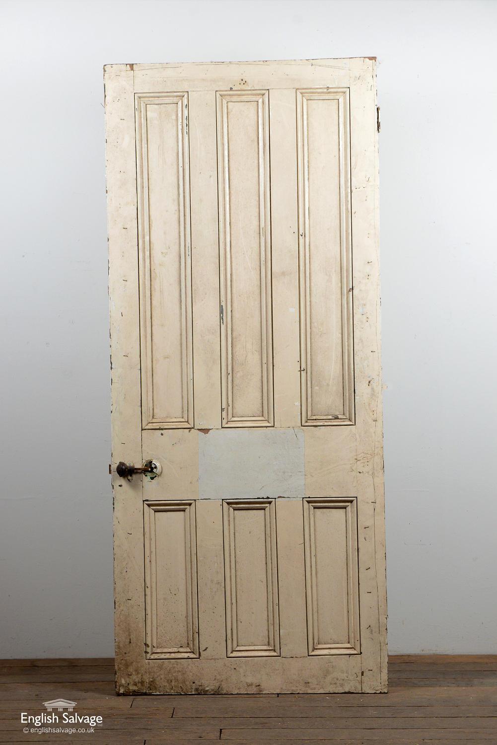 European Reclaimed Six Beaded Panel Door, 20th Century For Sale