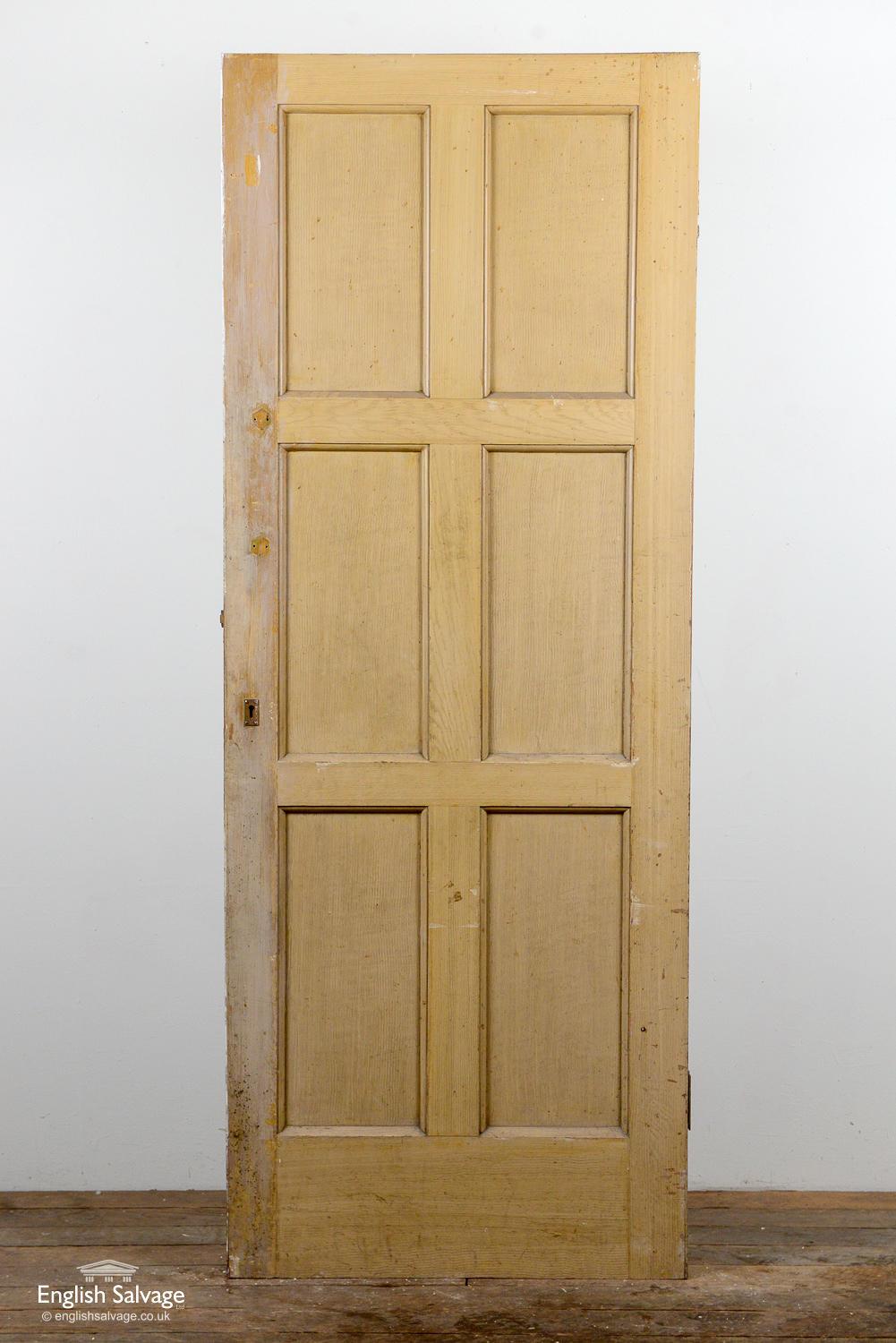 Reclaimed vintage six panel pine door. Few bumps and dings as expected with past use.