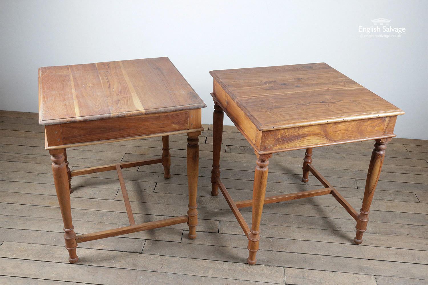 Hardwood Reclaimed Solid Teak Small Kitchen Tables, 20th Century For Sale