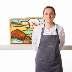 Reclaimed Stained Glass Window Depicting Country Scene