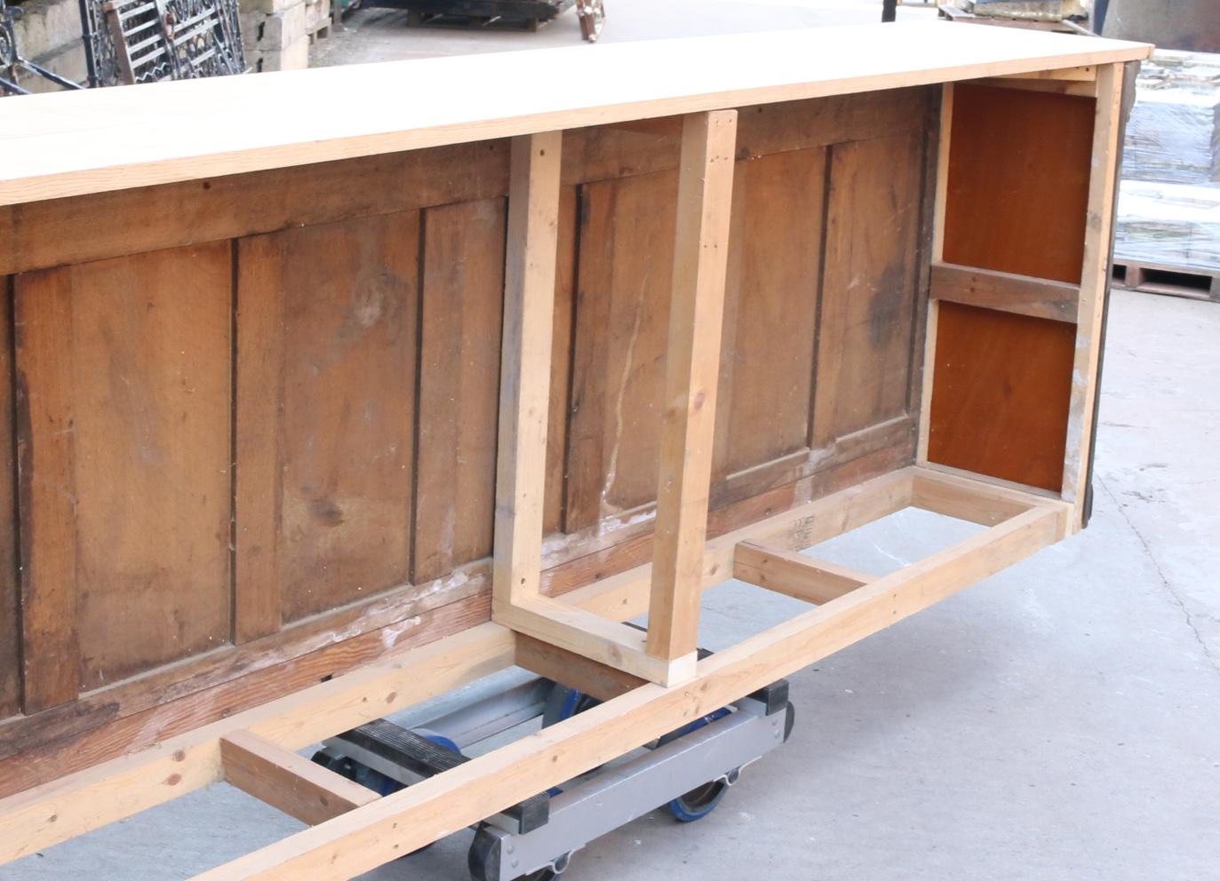 English Reclaimed Stained Oak Bar or Shop Counter