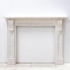 Reclaimed Statuary Marble Victorian Style Chimneypiece with Corbels