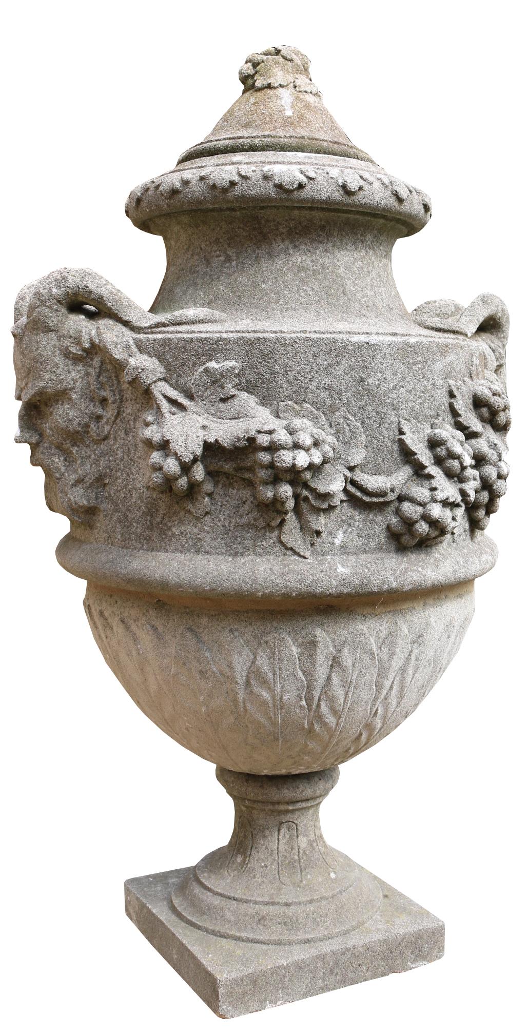 About

A nicely weathered example of the Margam Urn. A 20th century copy of an original located at the Margam Estate, South Wales.

Condition report

This urn is in good condition with some minor scuffs and small